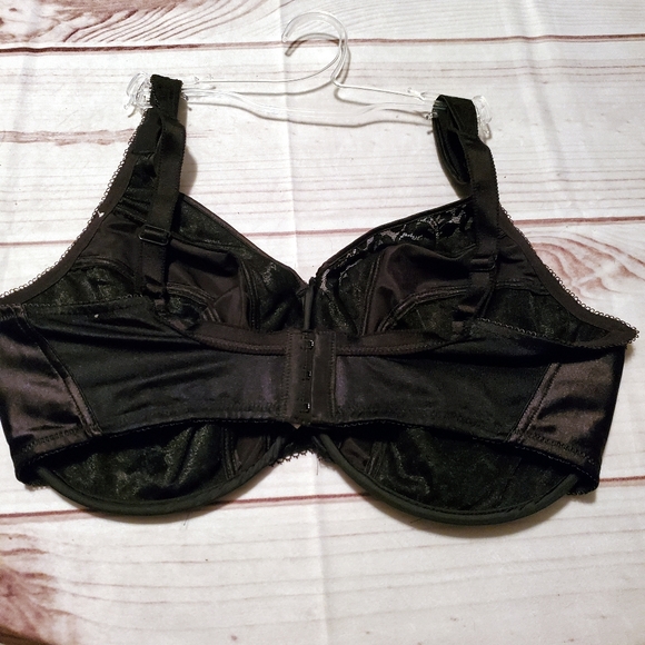 Wacoal Slimline TM Full support sati & lace minimizer BLACK Bra 85150 36DDD - Picture 2 of 6